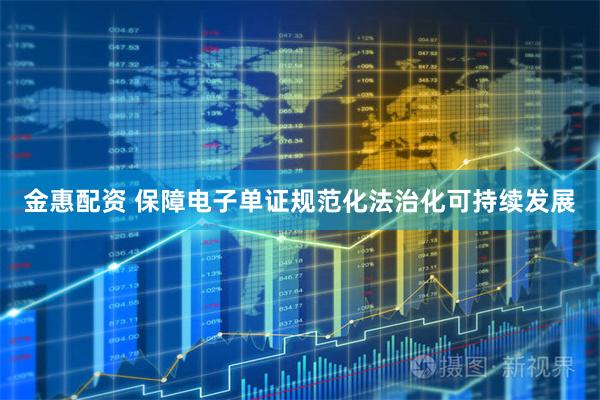 金惠配资 保障电子单证规范化法治化可持续发展